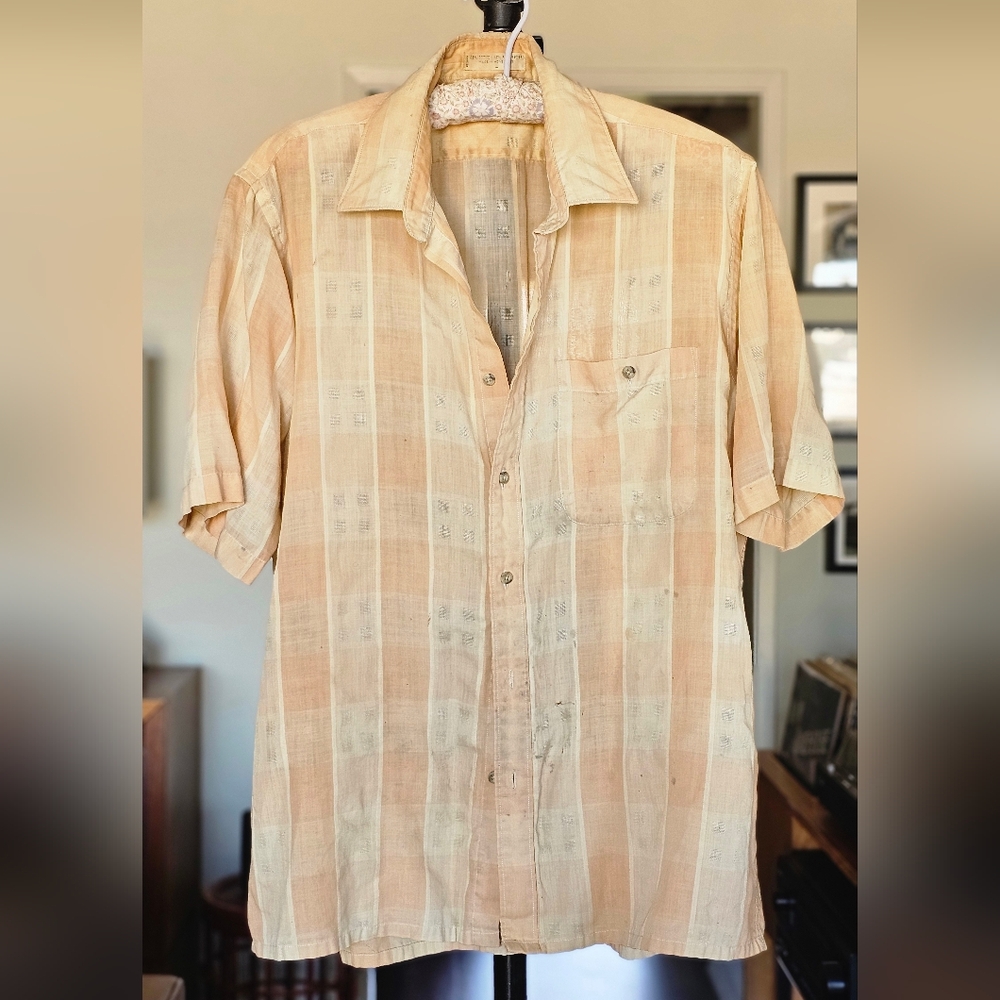 Dior VTG 70s Plaid Short Sleeve Button-Down Shirt - Picture 8 of 8